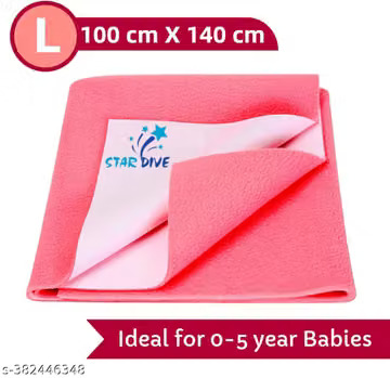 STARDIVE New Born Baby Urine Sheets Waterproof, Bed Protector, Baby Drysheet, Baby Dry Mats Waterproof and New Baby Born Products ( 140 * 100 cm ) Large Size