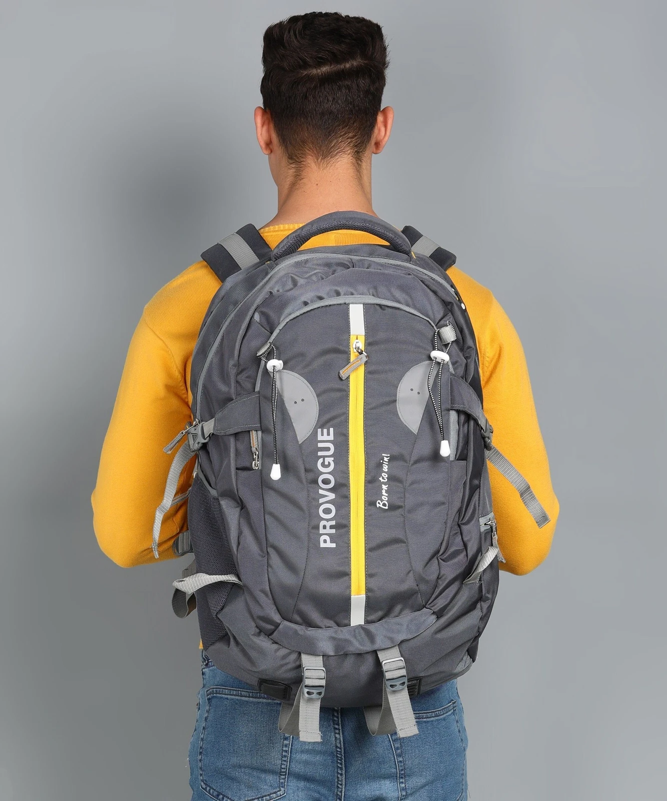 PROVOGUE 45.5 L Laptop Backpack Spacy unisex bag with rain cover Office/School/College/Business-45.5L-1900-G (Grey)