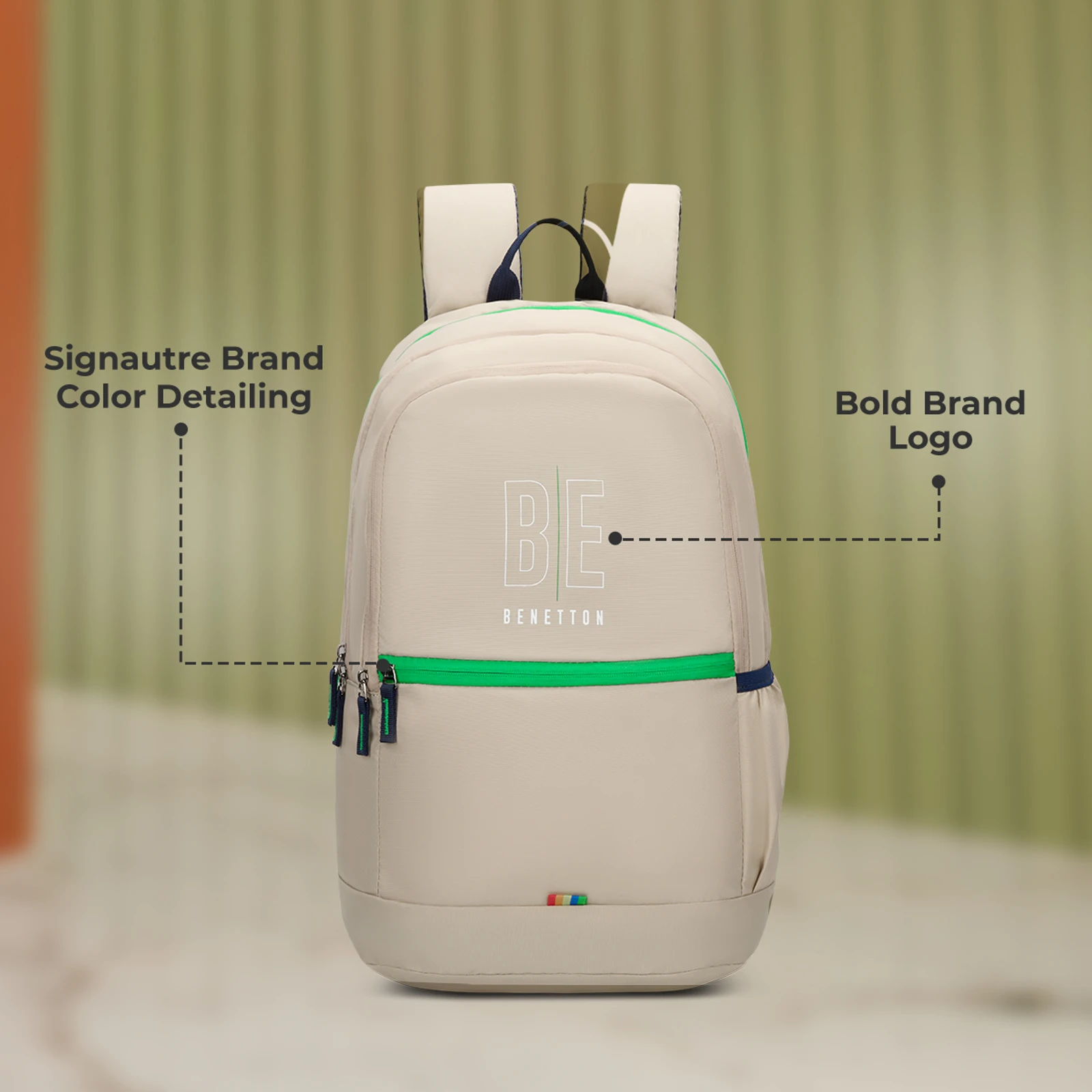 United Colors of Benetton Medium 25 L Backpack Ming (Beige)