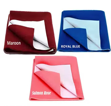 UP-TREND Waterproof Drysheet, Baby bed Protector, Urine Sheet, Diaper free Sleeping Mat, Play Mat, Massage Mat, Menstrual flow Mat, washable, Reusable, Breathable, Skin Friendly, Heat Free, small size 50X70 cm (pack of 3)
