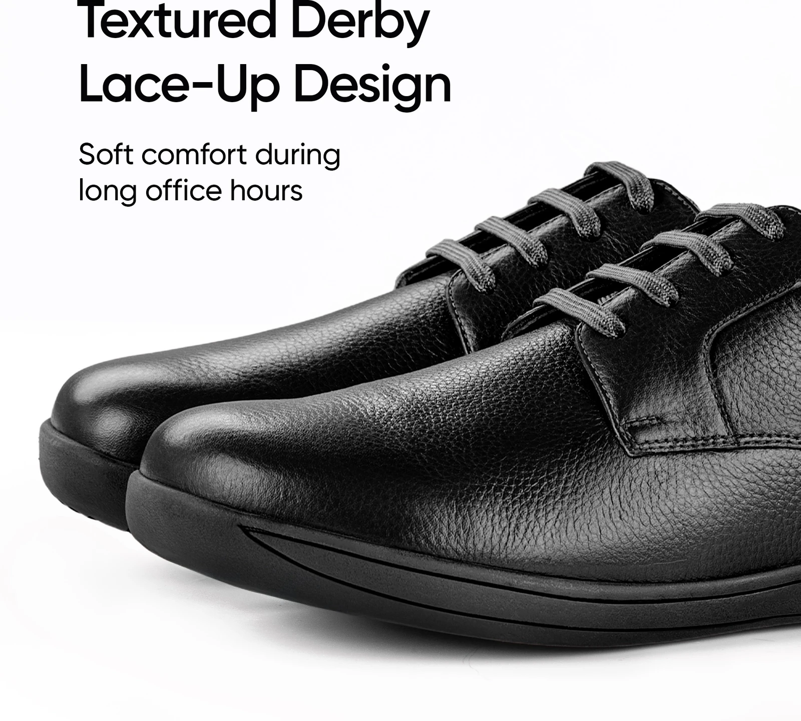 Frido Comfort Formal Arch Shoes, Sophisticated Leather Derby Shoes with Wide Toe Box Lace Up For Men (Black , 7)