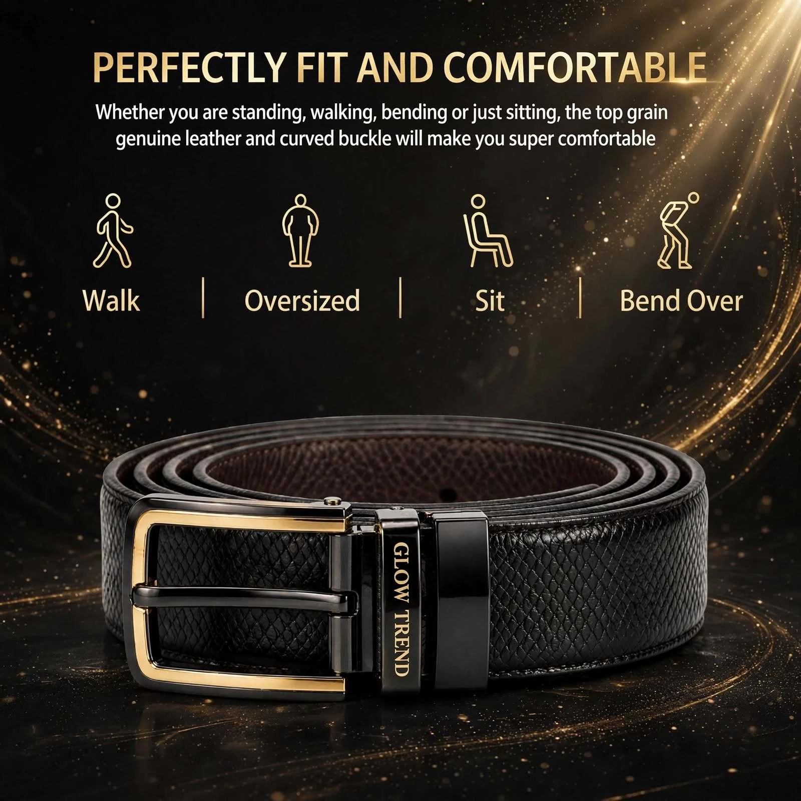 GLOW TREND ENTERPRISES Men Formal, Casual, Party, Evening Black, Brown Genuine Leather Reversible Belt