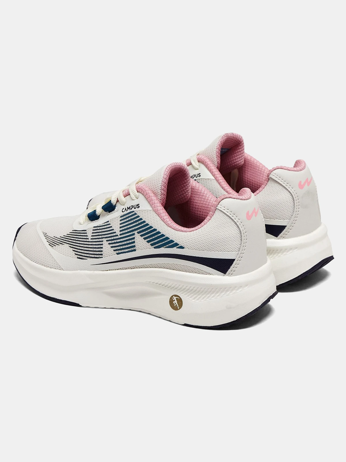 CAMPUS CIARA Women's Sports Shoes | Breathable Mesh Upper & Cushioned Insole | Lace-Up Running Shoes For Women (Off White , 4)