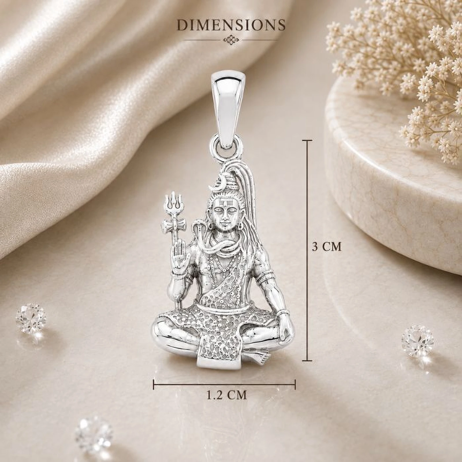 SRKJ 925 Sterling Silver Lord Shiva Pendant for Men & Women Sterling Silver Pendant