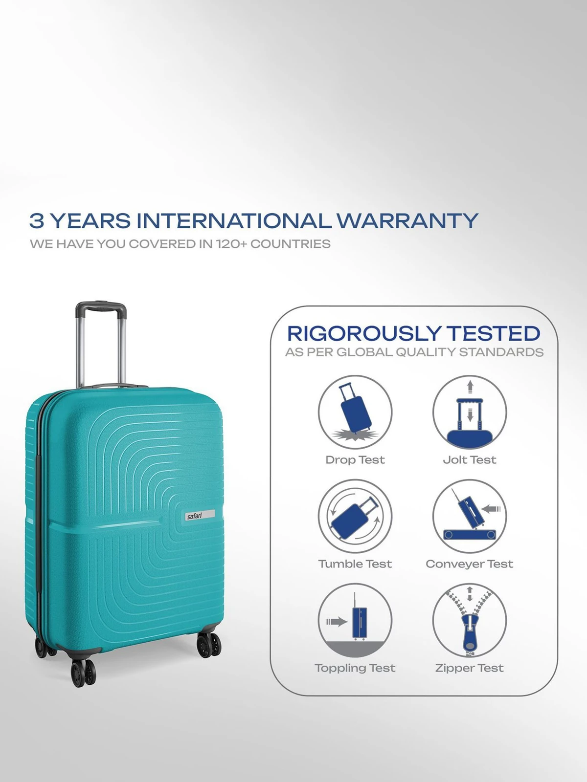 SAFARI Small Cabin Suitcase (55 cm) 8 Wheels - Eclipse Neo 55 - Teal, Silver