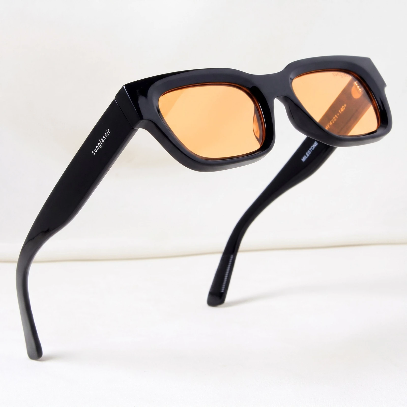SUNGLASSIC UV Protection Wayfarer, Retro Square, Rectangular Sunglasses (Free Size) (For Men & Women, Orange
