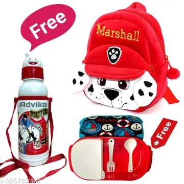 Kids School Bag Soft Plush Backpacks Cartoon Boys Girls Baby (2-5 Years) Pack of 3