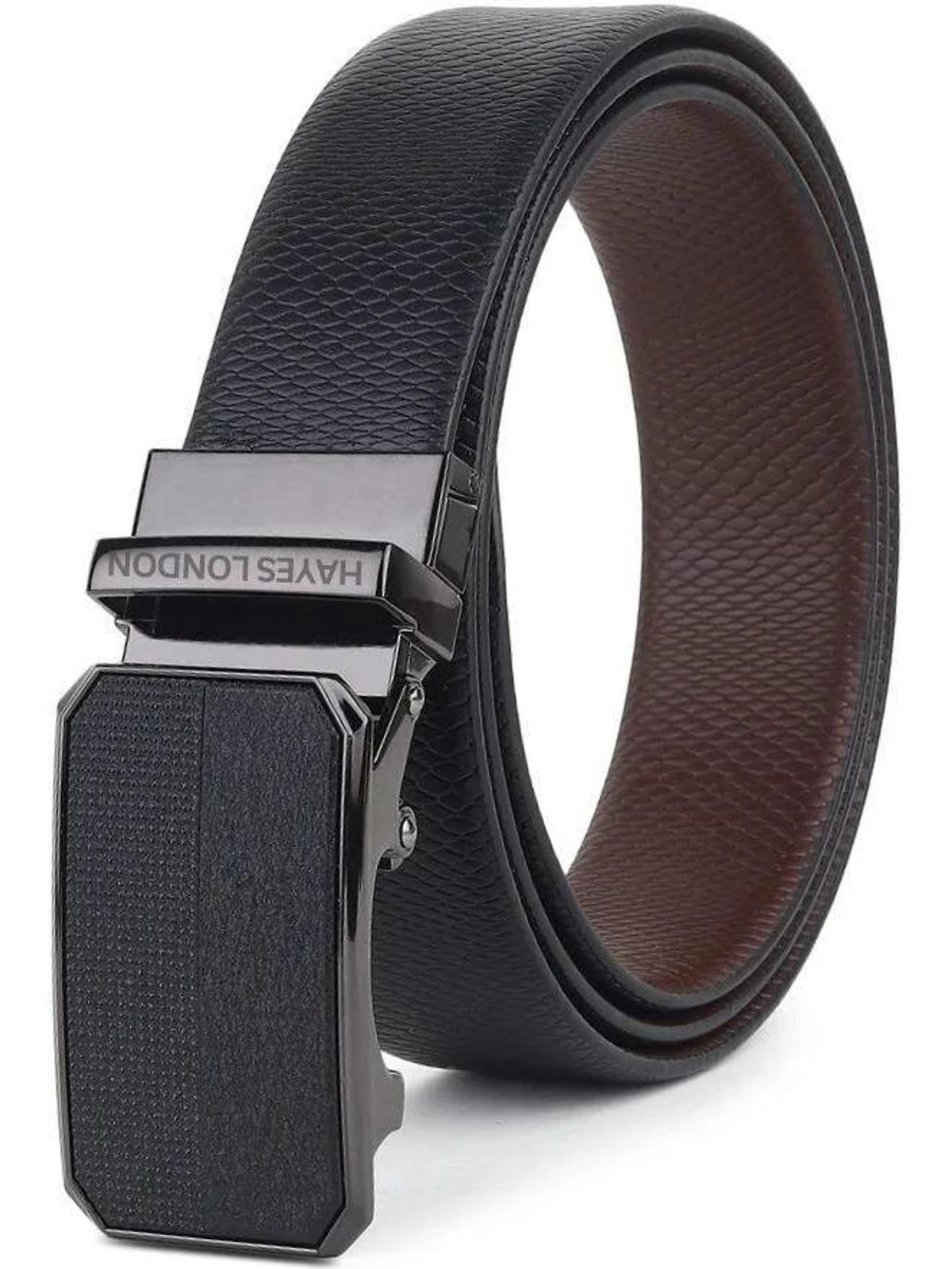 Hayes London Men Casual, Formal Black, Brown Genuine Leather Reversible Belt