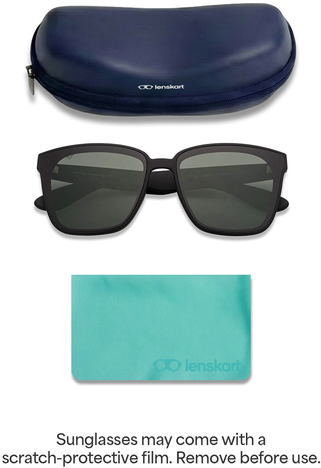 VINCENT CHASE by Lenskart Polarized, UV Protection Wayfarer Sunglasses (62) (For Men & Women, Green)