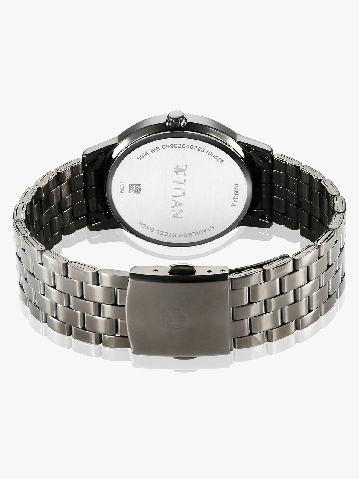 Titan Karishma Anthracite Dial Grey Metal Strap Analog Watch  - For Men NT1899QM01,NU1899QM01