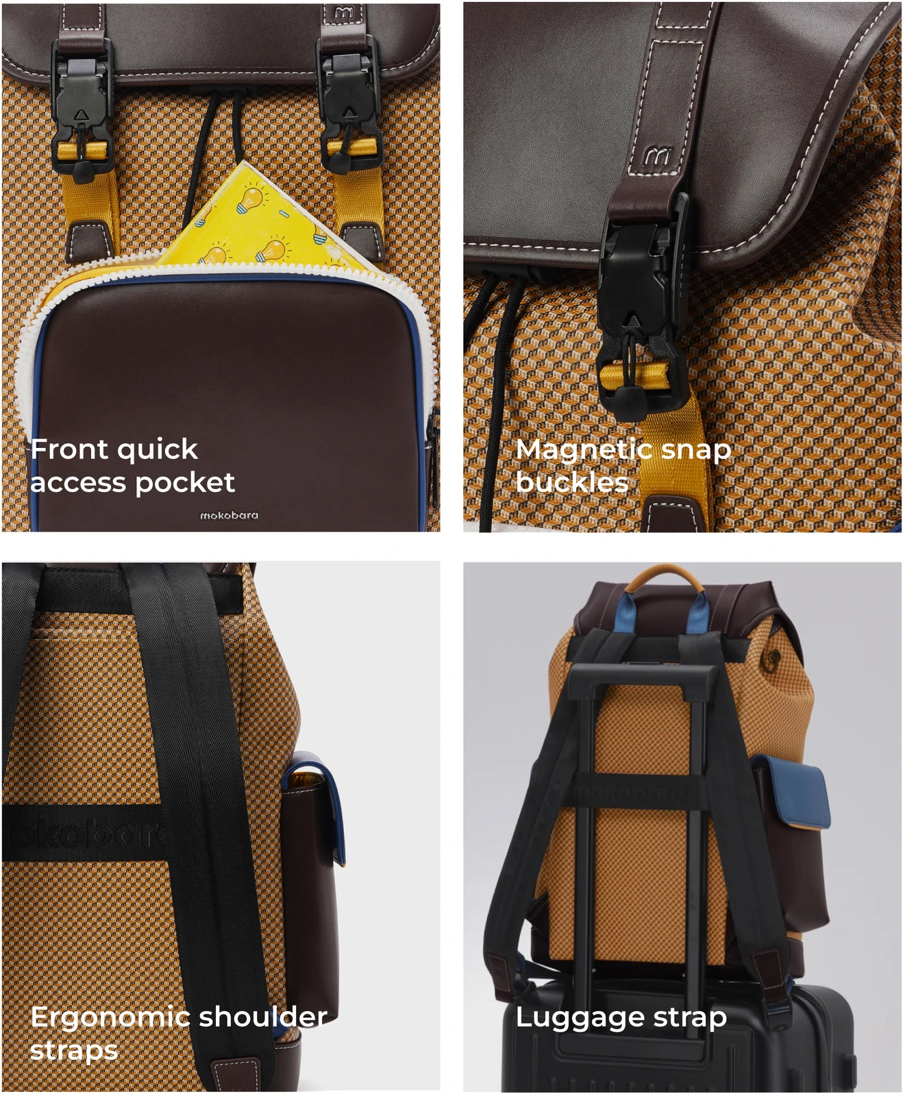Mokobara 19.5 L Backpack The Teriyaki Backpack (Beige)