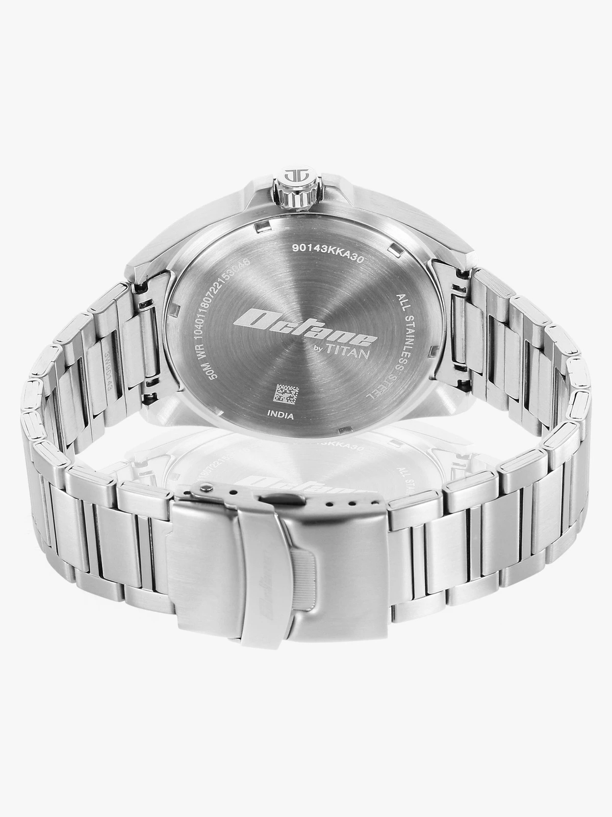 Titan Octane Multifunction Blue Dial Silver Stainless Steel Strap Analog Watch  - For Men NT90143KM02,SP80017QL01,90143KM02,NU90143KM02