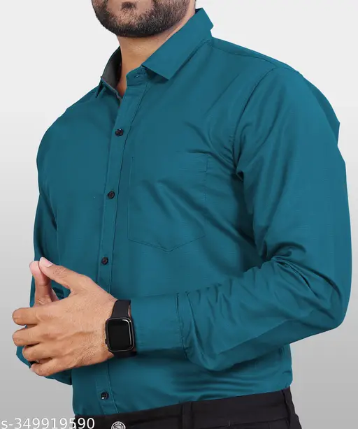 Ethnic Trendz Men's Solid Regular Spread Collar Maroon Shirts