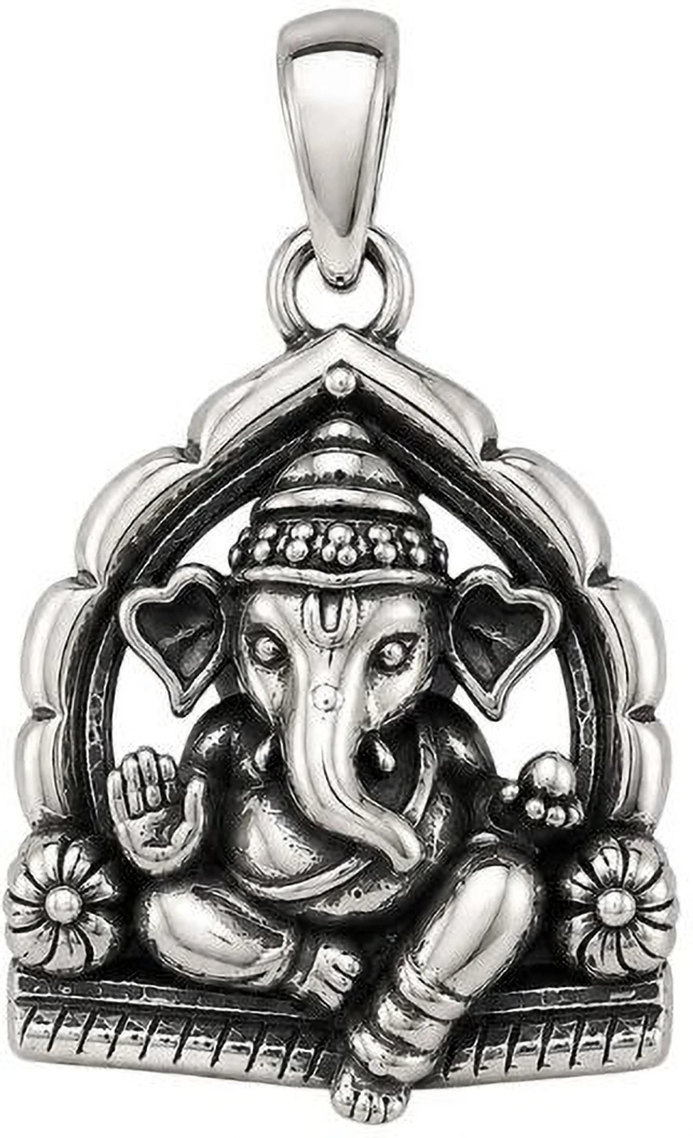 SRKJ 3 CM Ganesh ji Pendant for Men & Women 925 Sterling Silver Pendant