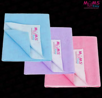 MOMSEASY New Born Baby Urine Sheets Waterproof, Bed Protector Baby Dry Sheet, Baby Dry Mats Waterproof and New Baby Born Products Combo pack of 3 (Sky Blue,Lilic,Pink)