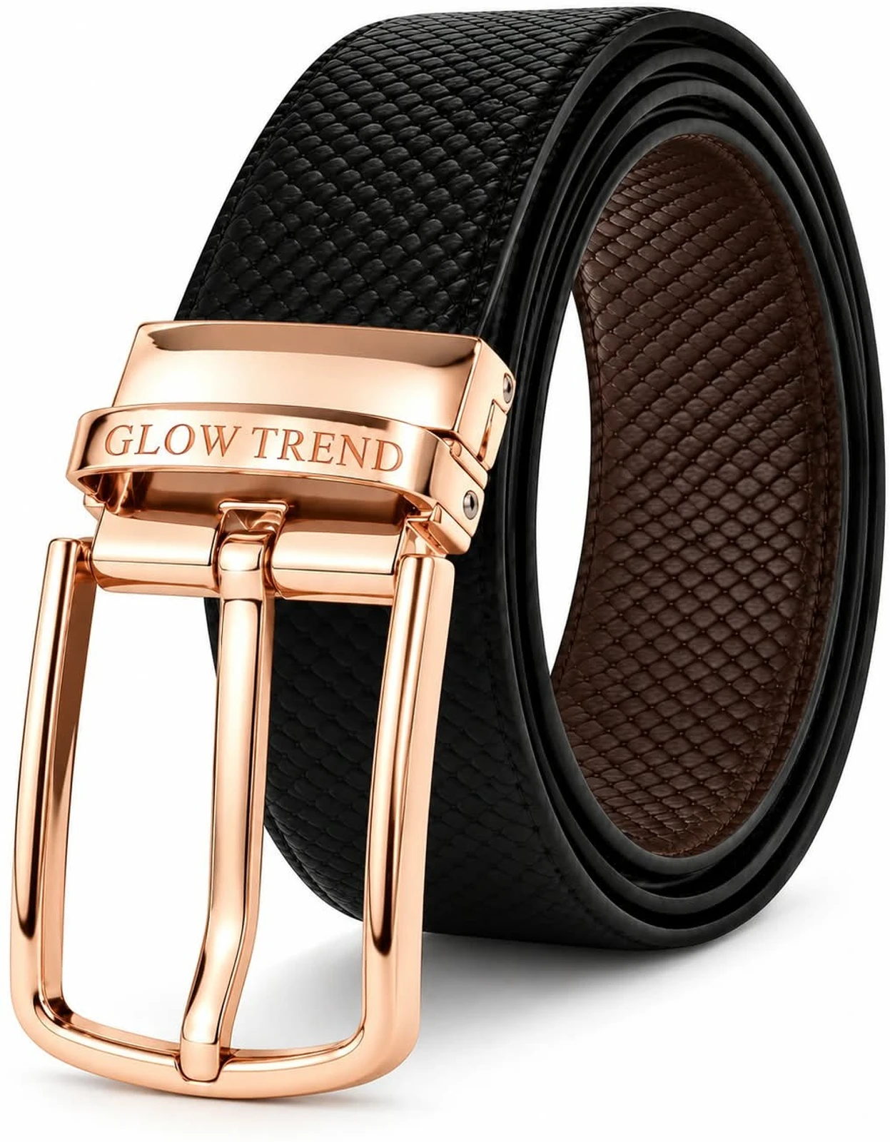 GLOW TREND ENTERPRISES Men Formal, Casual, Evening, Party Black, Brown Genuine Leather Reversible Belt