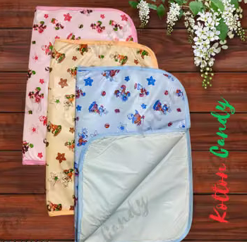 Kotton Candy New Born Baby Urine Sheets Waterproof, Bed Protector Baby Dry Sheet, Baby Dry Mats Waterproof and New Baby Born Products Combo 3 pcs set, Dry Sheet (0-6 Month)