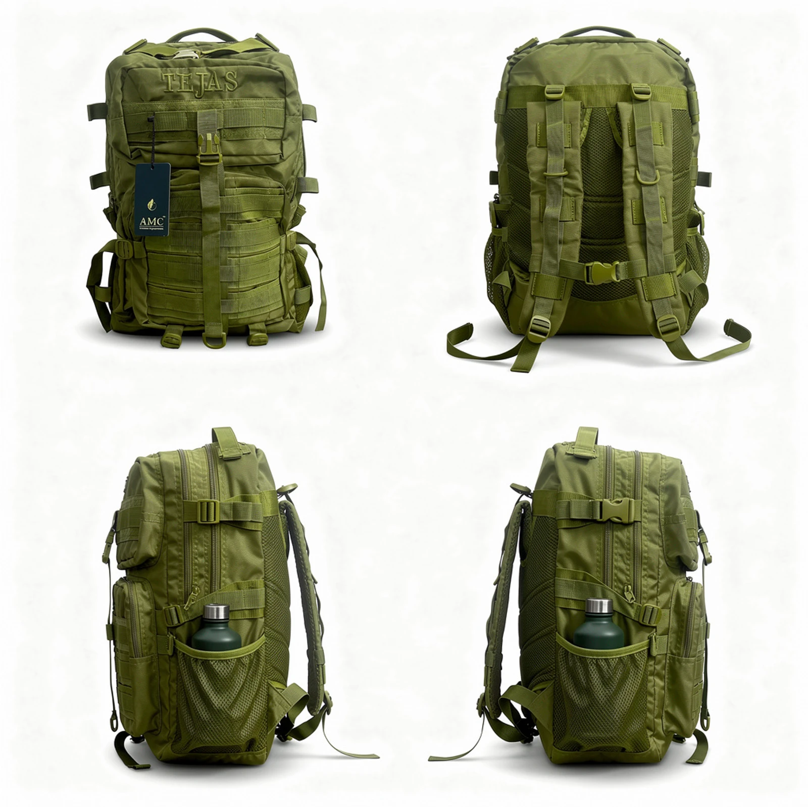 AMC Large 60 L Backpack Army Tactical Backpack Tejas (Green)