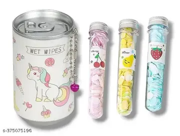 Unicorn Mini Wet Wipes Tin WITH 3 TUBE PAPER SOAPN