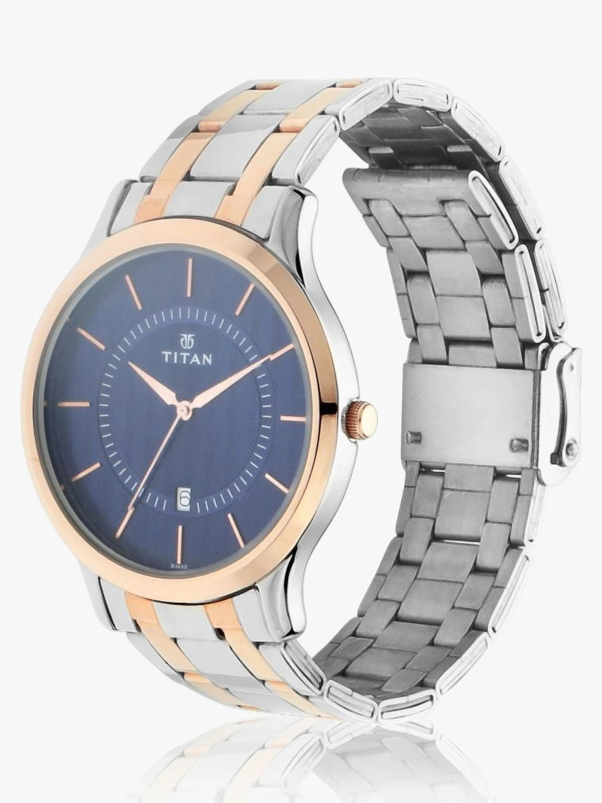 Titan Karishma Blue Dial Silver & Rose Gold Stainless Steel Strap Analog Watch  - For Men NT18242712YM02,NNC3029PP06W,18242712YM02,NU18242712YM02,NU1825KM01