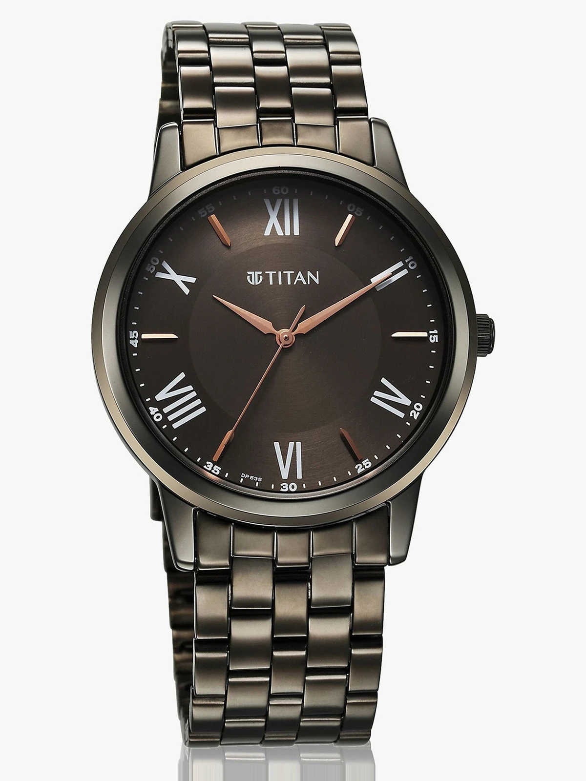 Titan Karishma Anthracite Dial Grey Metal Strap Analog Watch  - For Men NT1899QM01,NU1899QM01