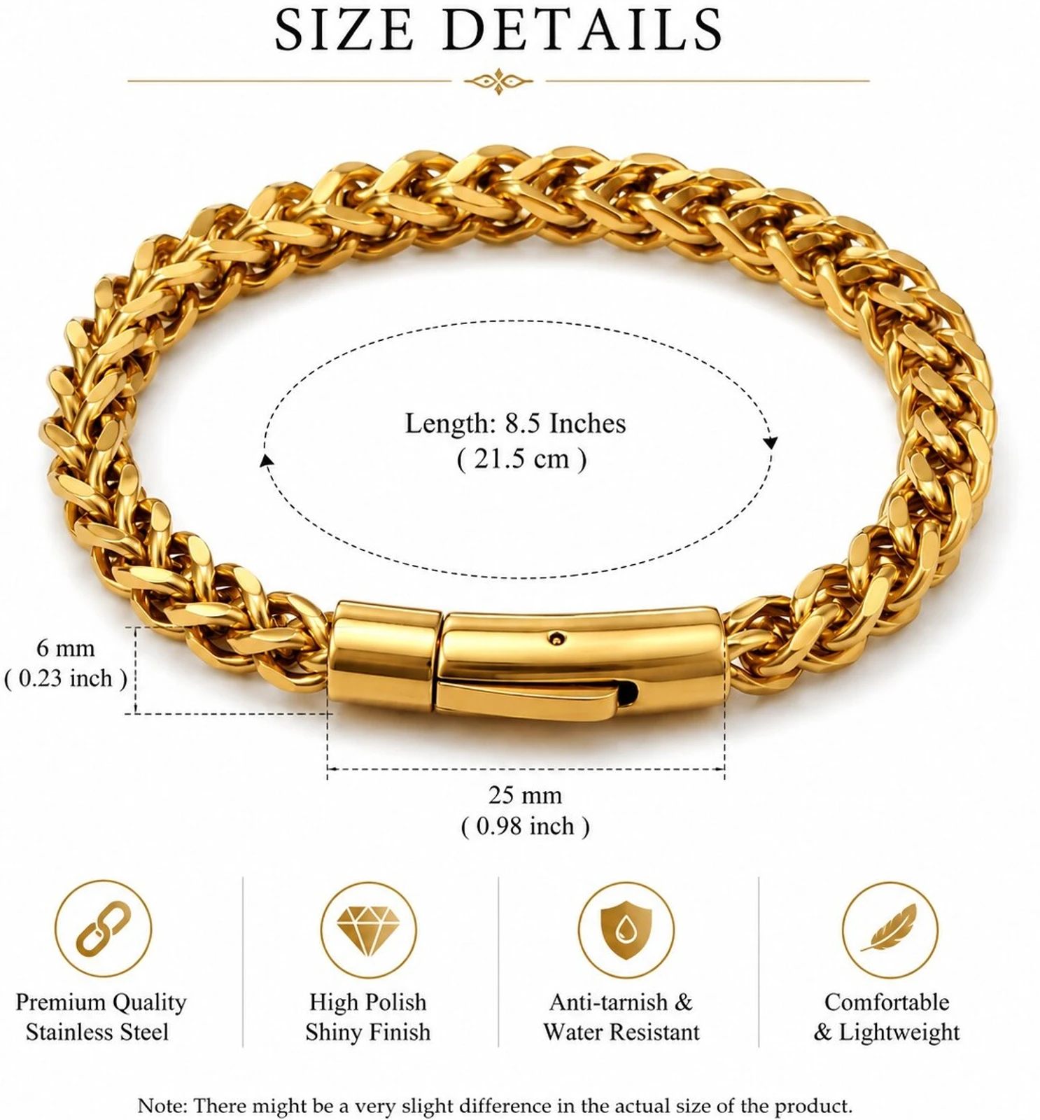 Tanishee- The Real Jewels Stainless Steel Gold-plated Bracelet