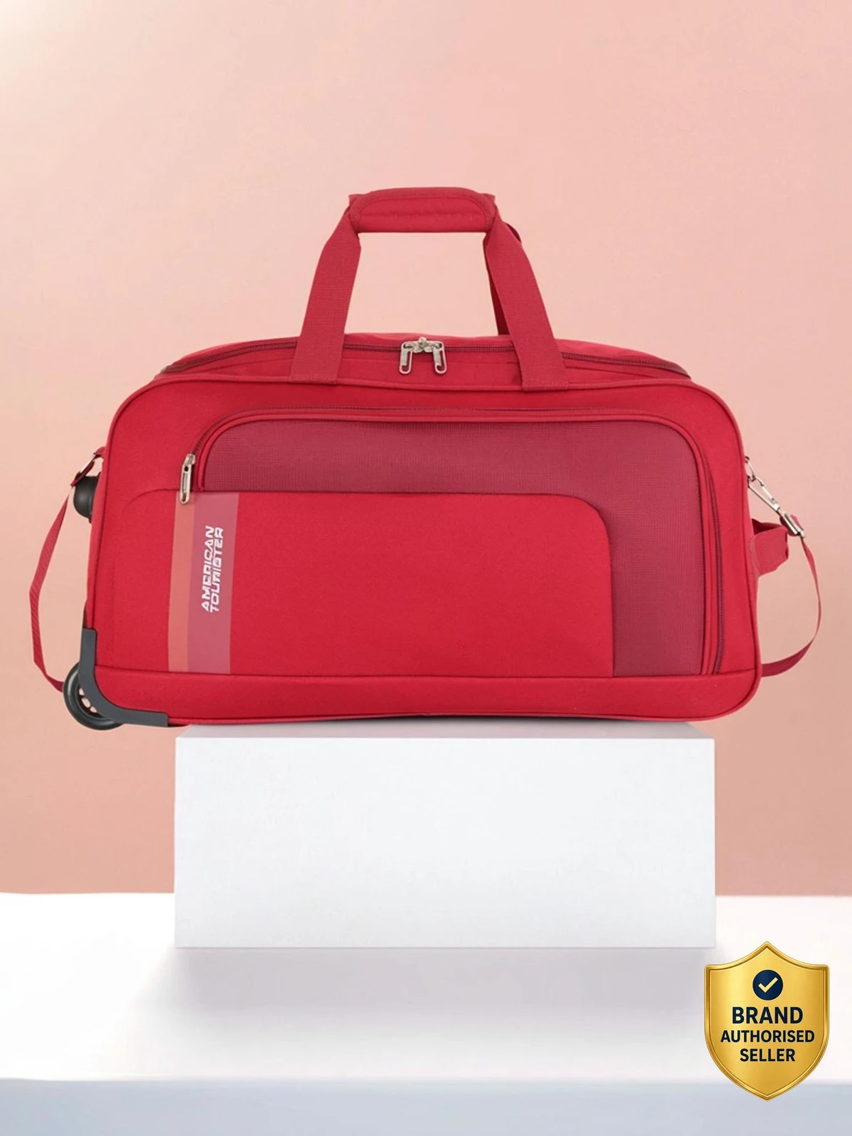 AMERICAN TOURISTER 56 L Strolley Duffel Bag - CAMP WHEEL 57cm - Red - Large Capacity