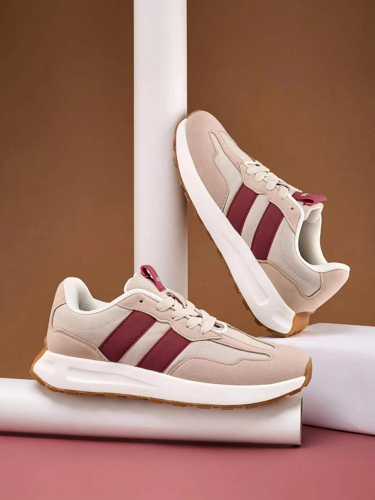 CAMPUS GRIT | Casual, Walking, Daily Wear Sneakers for Women | Lightweight Comfortable Sneakers For Women (Beige , 7)