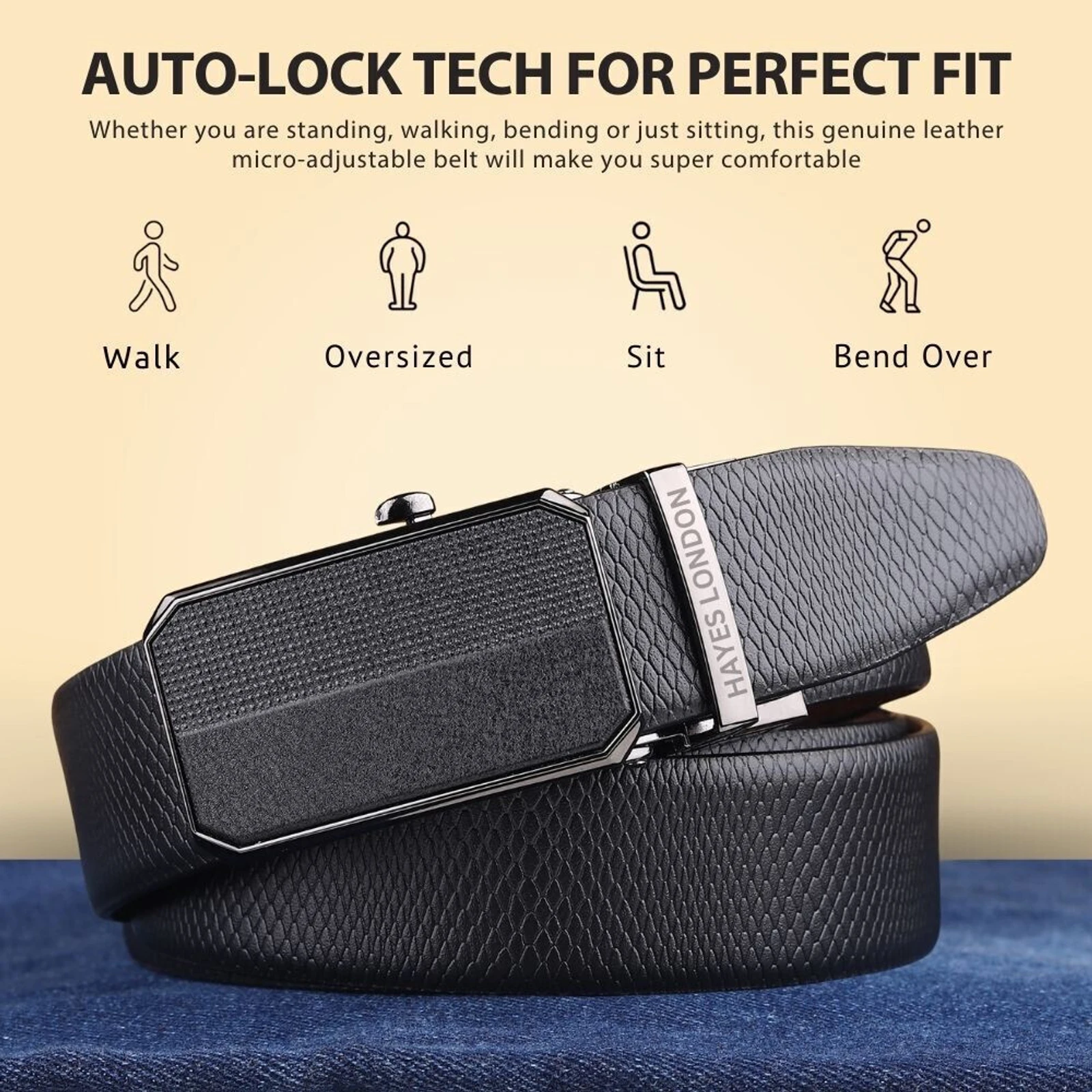 Hayes London Men Casual, Formal Black, Brown Genuine Leather Reversible Belt