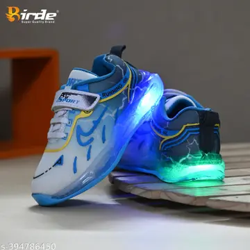 Birde Kids Velcro, LED Light Shoes Comfortable Walking & Running Wear For Kids, girls & boys