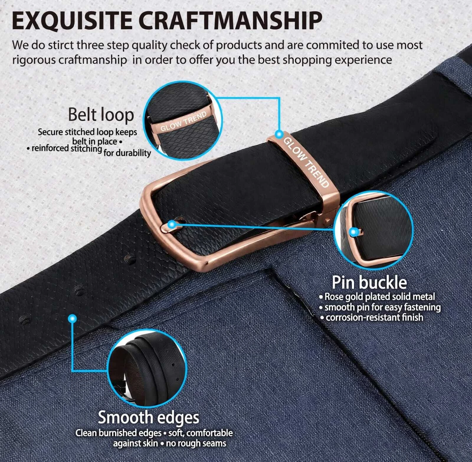 GLOW TREND ENTERPRISES Men Formal, Casual, Evening, Party Black, Brown Genuine Leather Reversible Belt