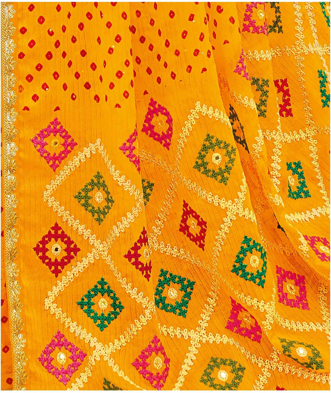 Laxmipati sarees Embroidered Bollywood Chiffon Saree (Yellow)