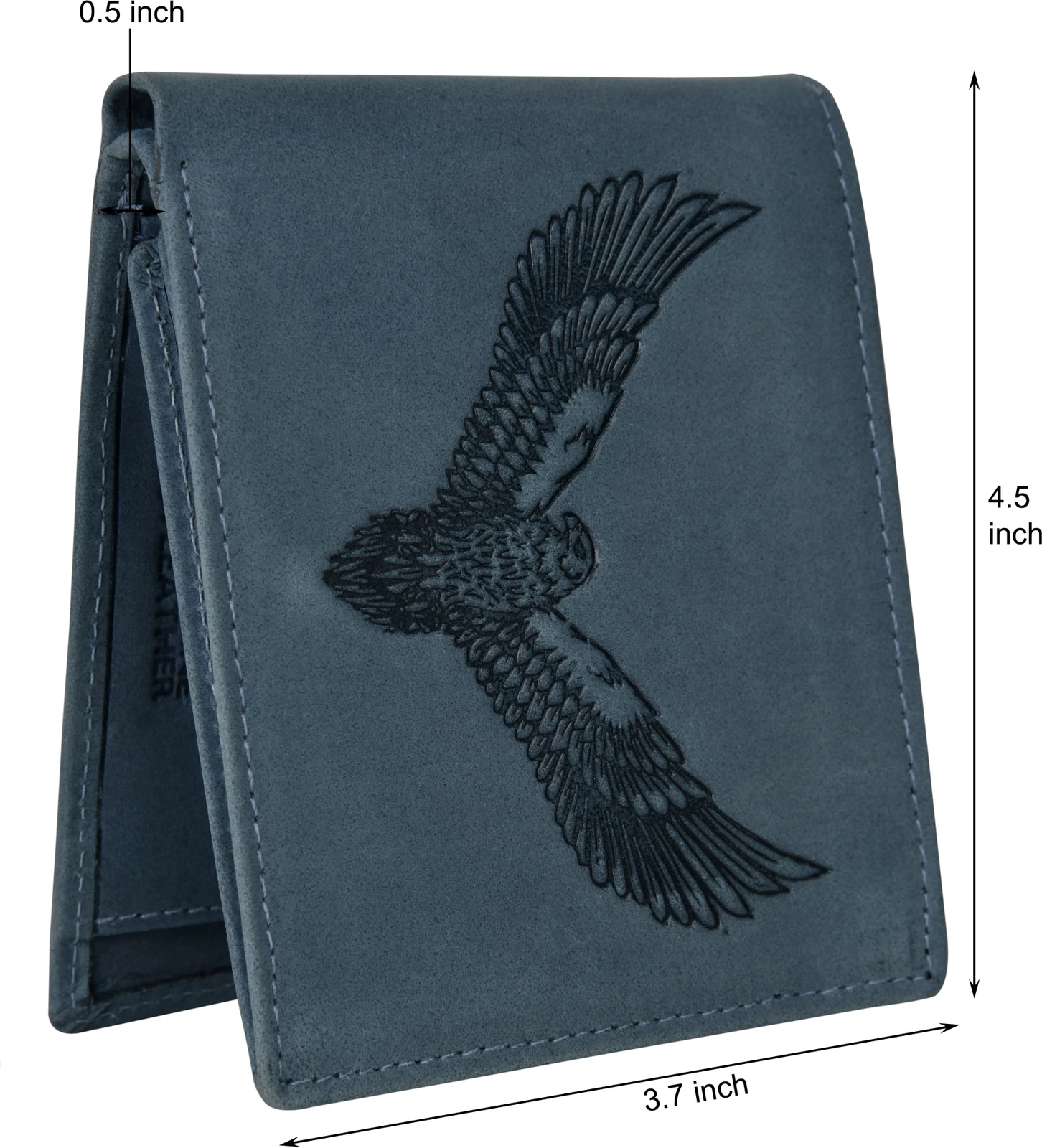 URBAN FOREST Men Blue Genuine Leather RFID  Wallet - Regular Size (6 Card Slots)