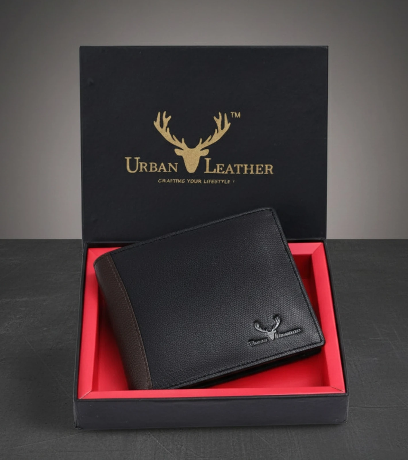URBAN LEATHER Men Casual, Formal Black Genuine Leather RFID  Wallet - Regular Size (8 Card Slots)